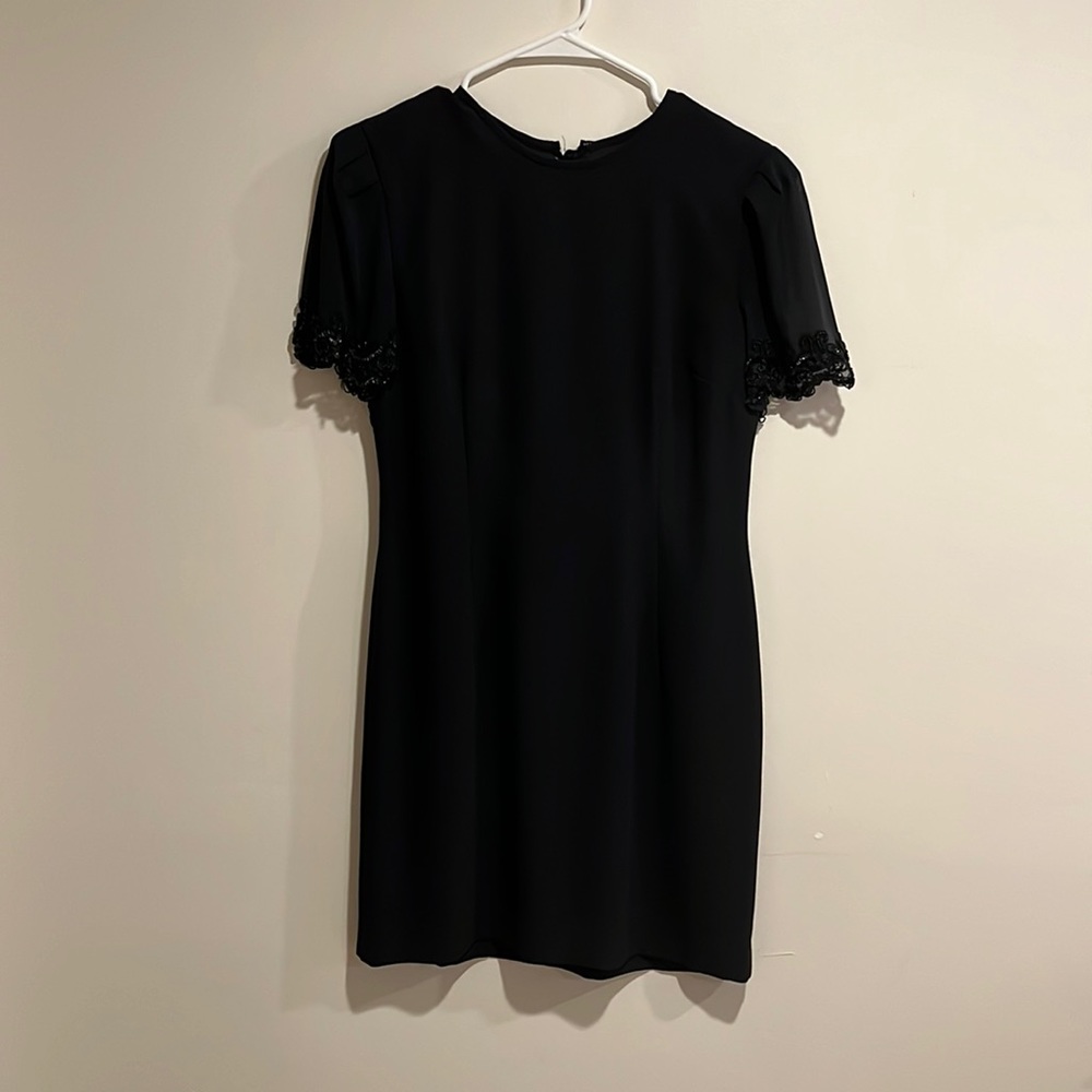 Donna Morgan Black dress with bow and sequin detail